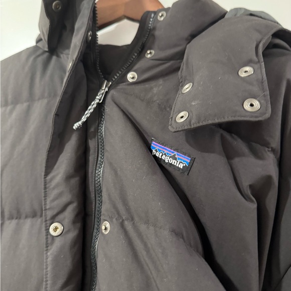 Patagonia Downdrift Black Hooded Parka XL - Picture 3 of 17
